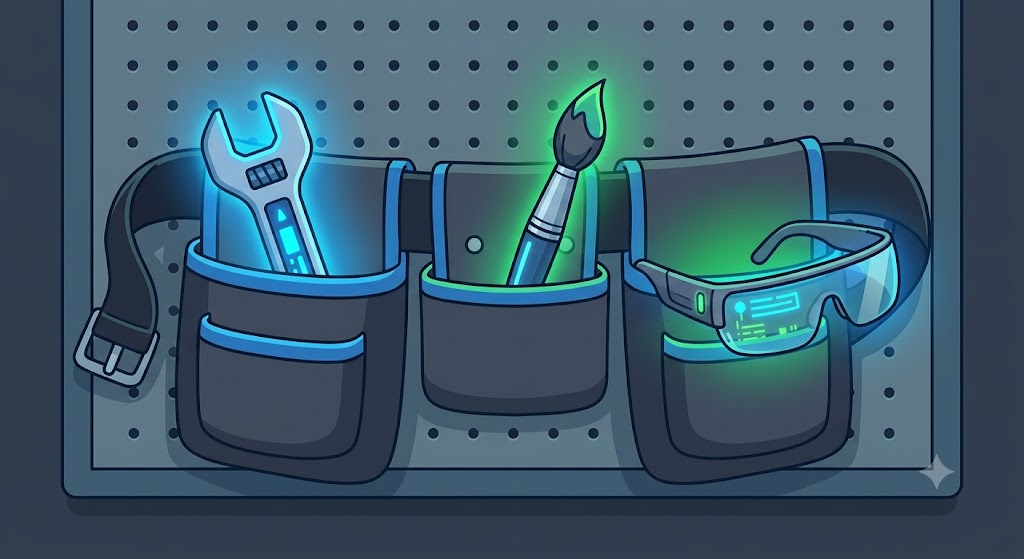 Comic for topic 9: Tools can change. The method stays useful across AI tools.